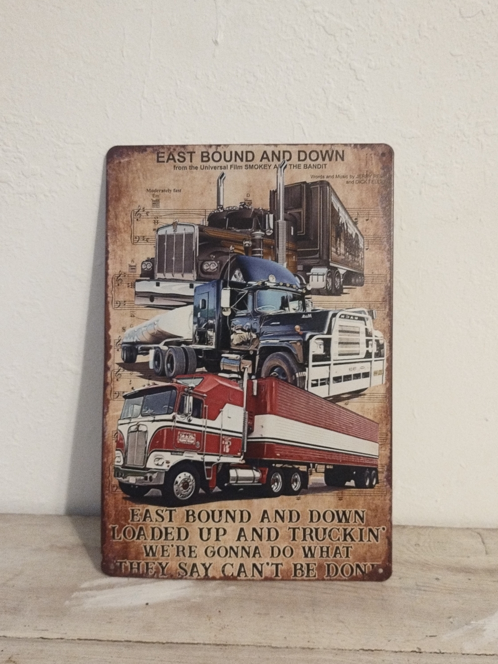 Metal Poster, Gift For Trucker, very good condition 12"x8"